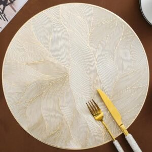 Gold Metallic Set of 6 Placemats 15 Inch