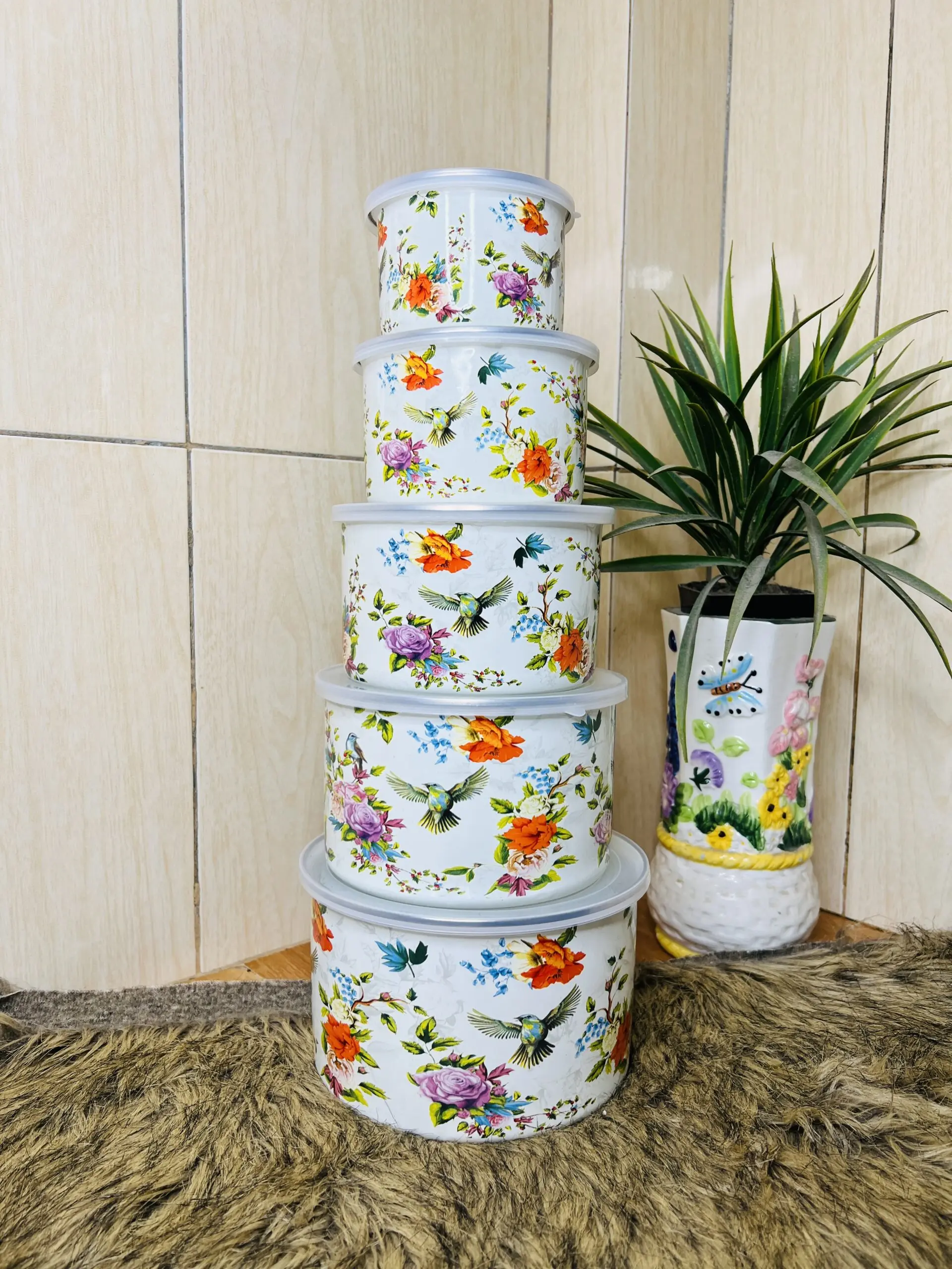 LUFLO Enamel Fresh Bowl Set (5 Pcs) - Image 4