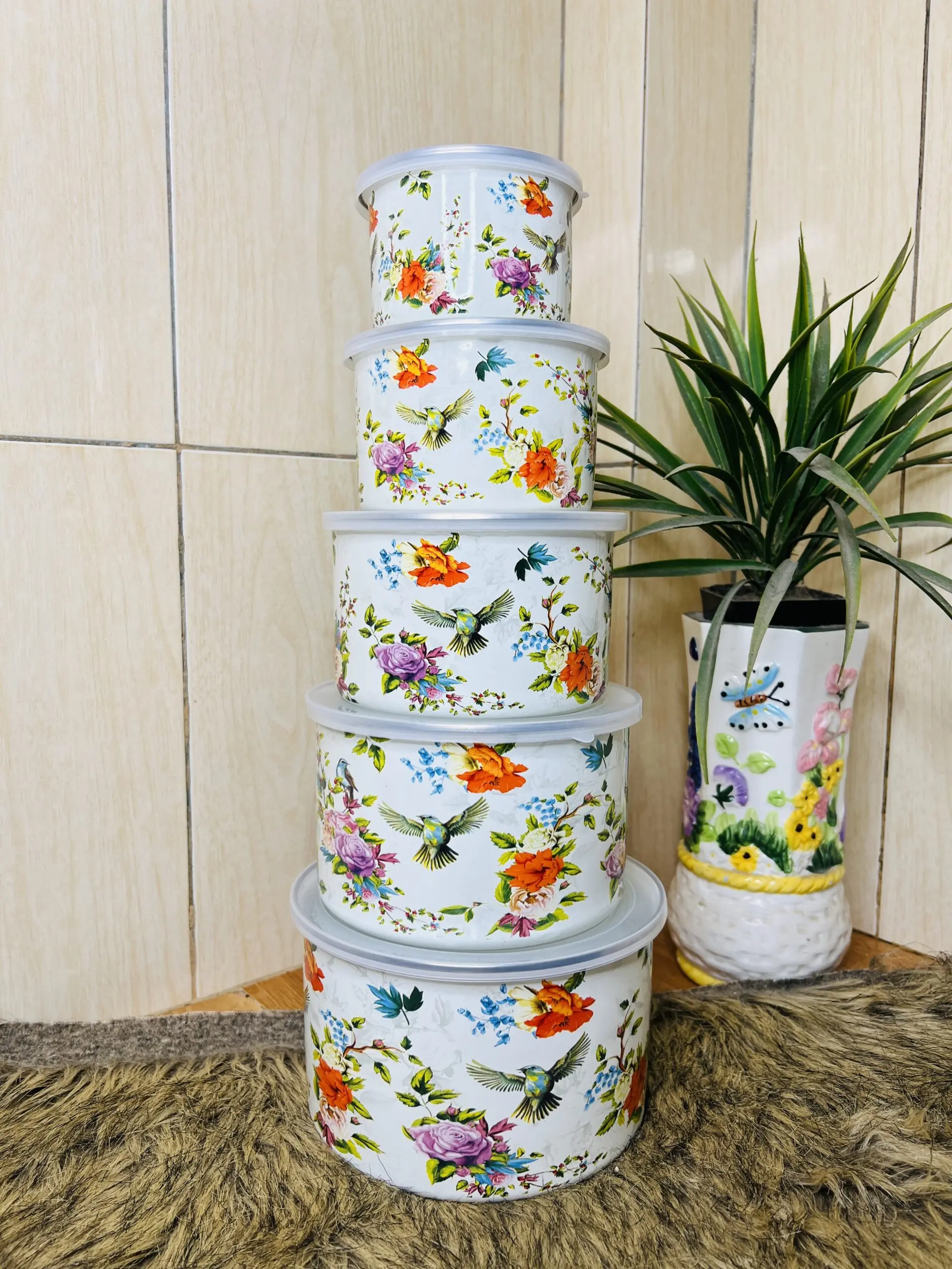 LUFLO Enamel Fresh Bowl Set (5 Pcs)