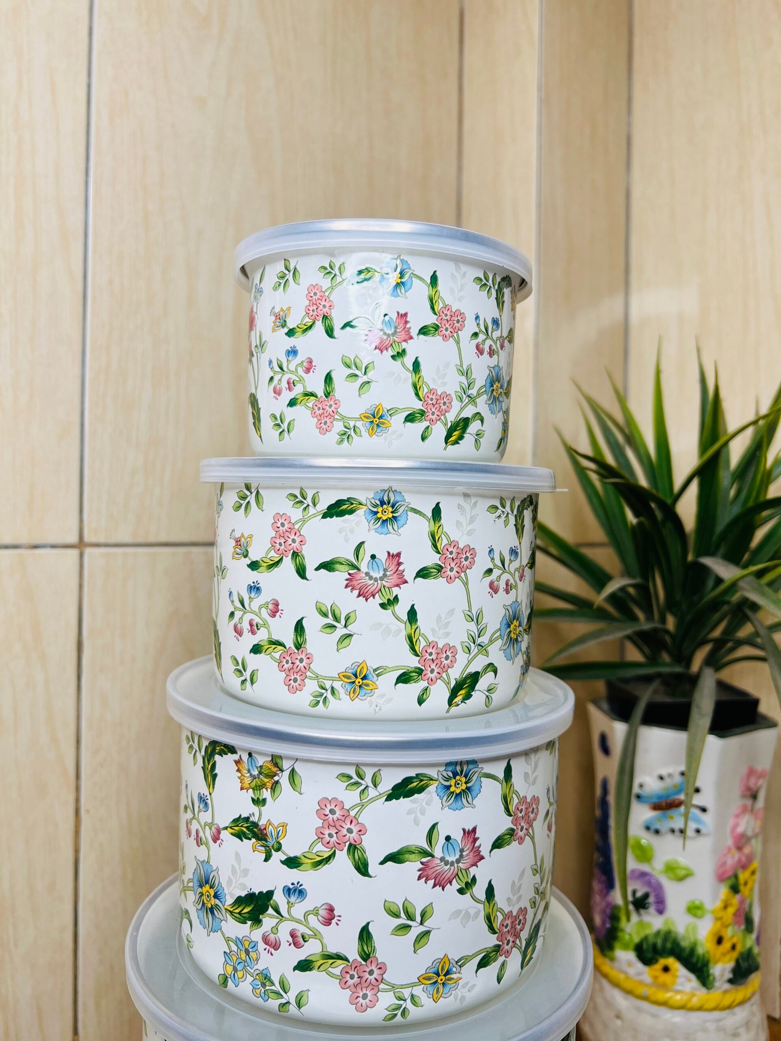 LUFLO Enamel Fresh Bowl Set (5 Pcs) - Image 3