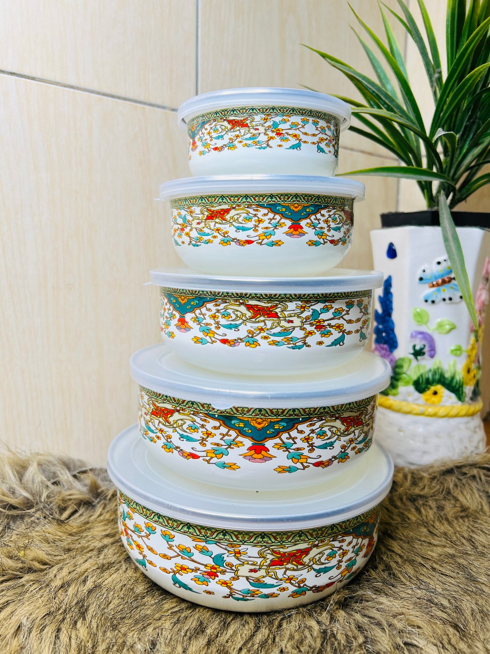 LUFLO Enamel Fresh Bowl Set (5 Pcs) - Image 3