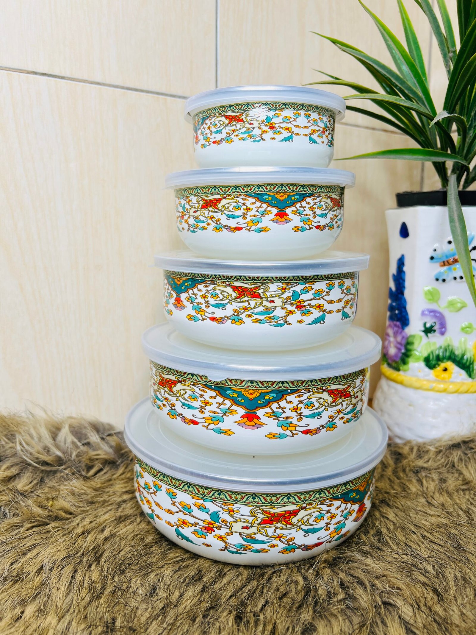 LUFLO Enamel Fresh Bowl Set (5 Pcs)