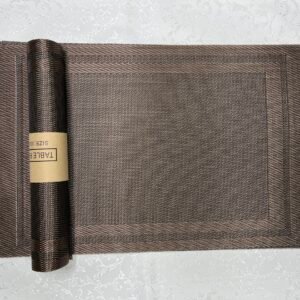 Home Trend PVC Placemat 7 Piece Chocolate Square