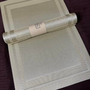 Home Trend PVC Placemat 7 Piece Square Golden
