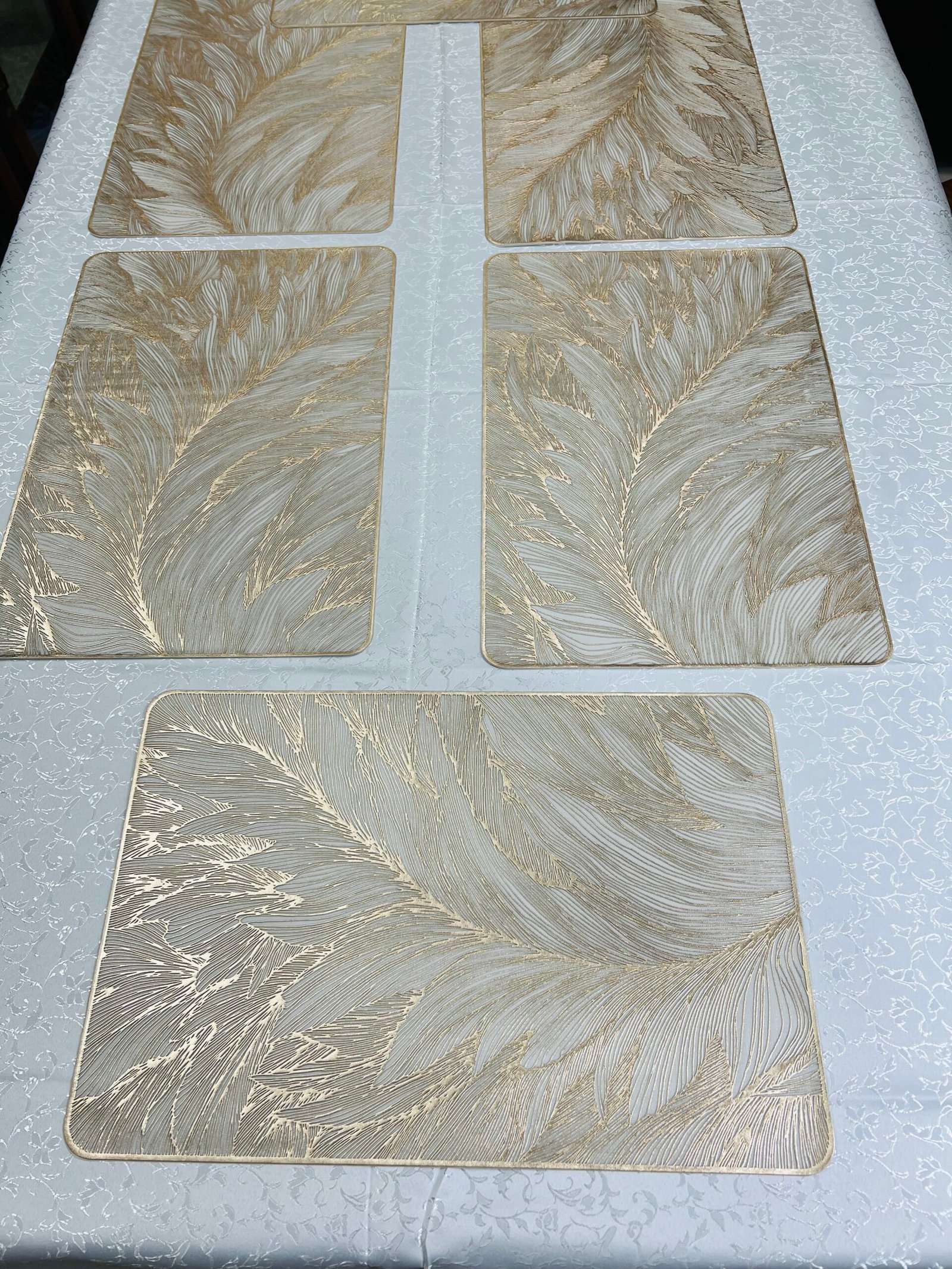 Premium PVC Placemat Set – 6 Piece Square leaf - Image 2