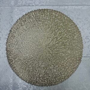 Premium PVC Placemat Set – 6 Piece Round Flower 2