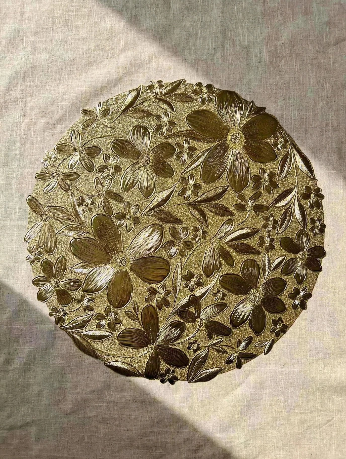 Premium PVC Placemat Set – 6 Piece Round Flower 3 - Image 8