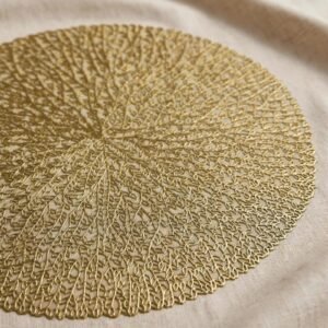 Premium PVC Placemat Set – 6 Piece Round Flower 2